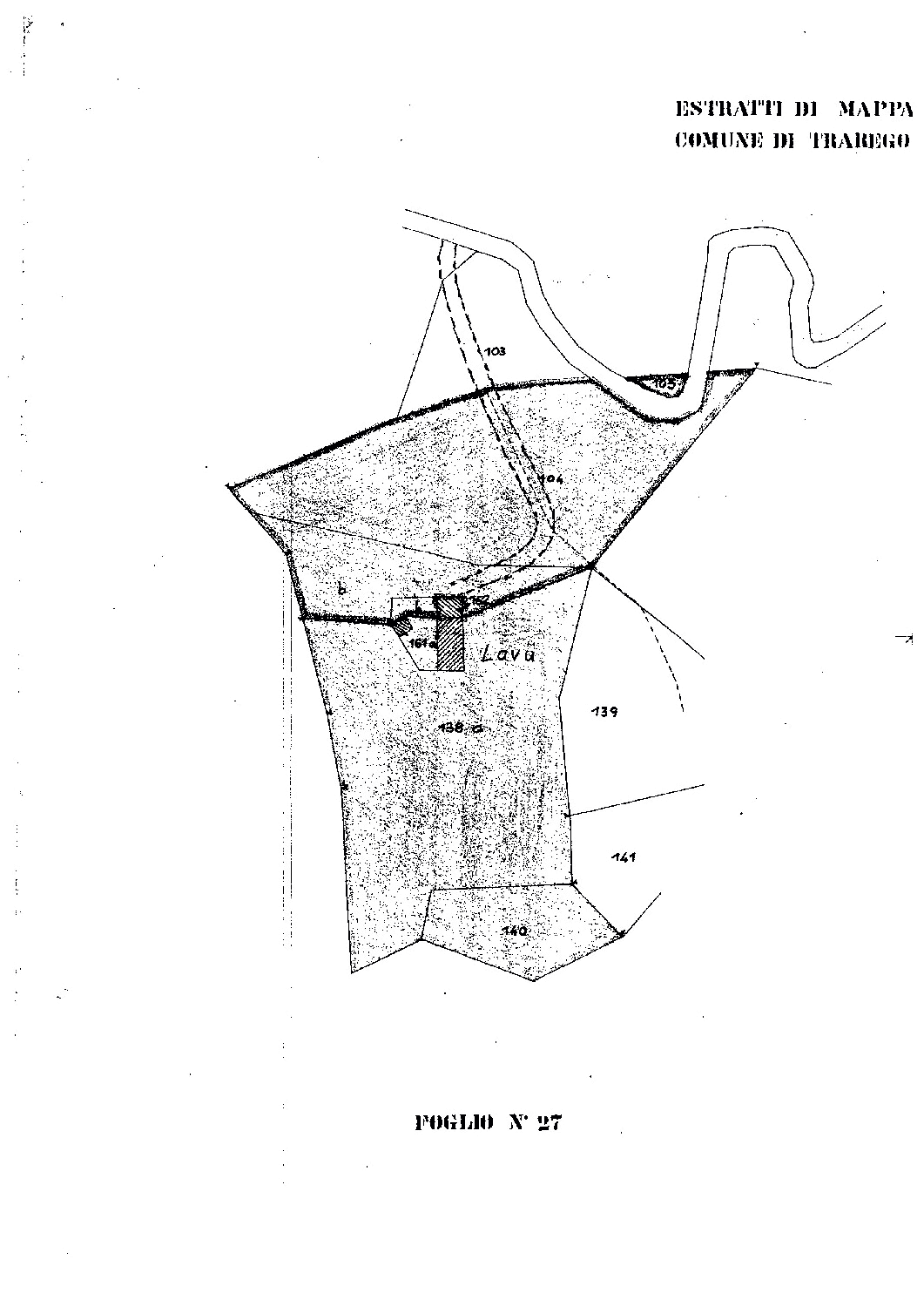 Property map - Estratti di Mappa Comune di Trariego, Foglio N° 27